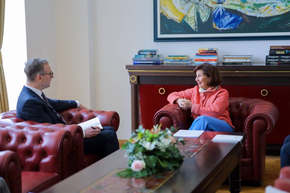 President Gordana Siljanovska Davkova Meets With Mr Kilian Wahl Head