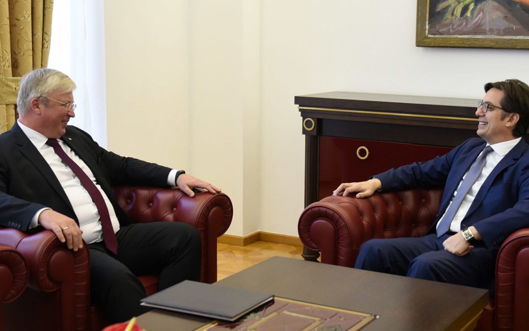 President Pendarovski meets with the Russian Ambassador Bazdnikin
