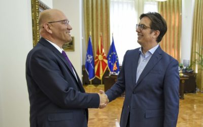 President Pendarovski meets with Zoran Jankovic, Head of the NATO Liaison Office in Skopje