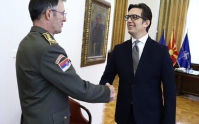 Средба на претседателот Пендаровски со Началникот на Генералштабот на Војската на Србија, генерал Милан Мојсиловиќ
