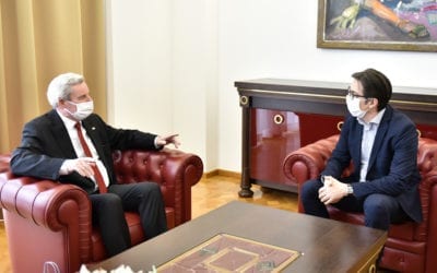 Takim lamtumire e Presidentit Pendarovski me ambasadorin gjerman Gerberih