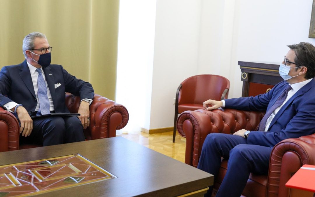 Средба на претседателот Пендаровски со шефот на мисијата на ОБСЕ во Скопје, амбасадорот Клеменс Која