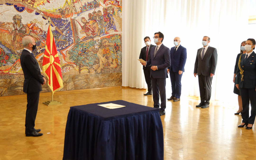 President Pendarovski receives the credentials of the newly appointed Ambassador of the Republic of Slovenia, Milan Predan