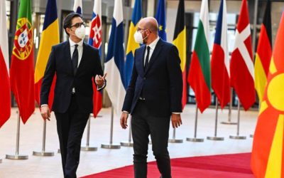 Takimi i Presidentit Pendarovski me Sharl Mishel, presidentin e Këshillit Evropian