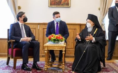 President Pendarovski meets with the Ecumenical Patriarch Bartholomew