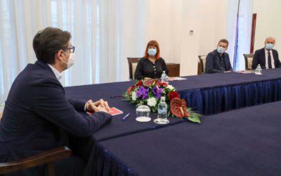 President Pendarovski meets with the Director of the “Struga Poetry Evenings” and the winners of the “Bridges of Struga” and “Miladinov Brothers” awards