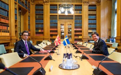 President Pendarovski meets in Stockholm with the Speaker of the Swedish Parliament, Andreas Norlen