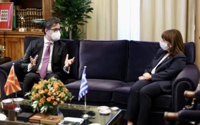 President Pendarovski meets with the President of the Hellenic Republic, Katerina Sakellaropoulou