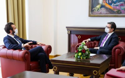 Средба на претседателот Пендаровски со претседателот на Европскиот суд за човекови права, Роберт Спано