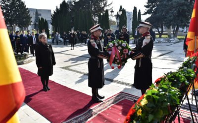 A representative of the President’s Cabinet laid flowers on the occasion of November 13 – the Day of Liberation of the City of Skopje