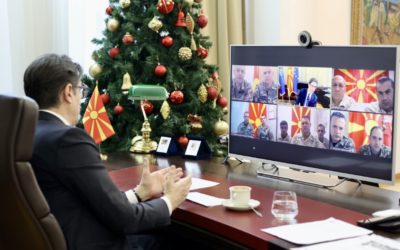 Biseda e Presidentit Pendarovski me përfaqësuesit e Armatës të vendosur në misionet ndërkombëtare paqësore