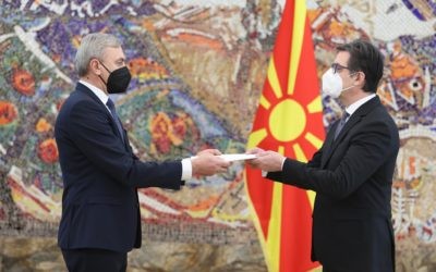 Претседателот Пендаровски ги прими акредитивите на новоименуваниот амбасадор на Молдавија