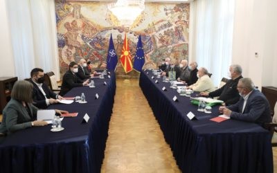 Takimi i Presidentit Stevo Pendarovski me përfaqësuesit e OMO “Ilinden” – PIRIN dhe shoqatat e qytetarëve nga Republika e Bullgarisë