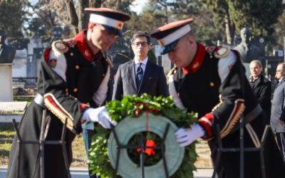 President Pendarovski lays flowers at the grave of former President Kiro Gligorov on the occasion of the 10th anniversary of his death