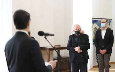 President Pendarovski hosts a reception in honor of Jordan Plevnesh, winner of the Grand Prix “Herve Delien”