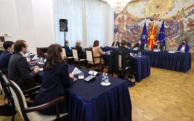 President Pendarovski meets with a delegation of the Steering Group for Democratic Development in the Swedish Parliament