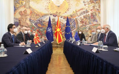 Средба Пендаровски – Борел: Северна Македонија е докажан партнер, а новата геополитичка реалност укажува на потребата од интегрирање на регионот во ЕУ