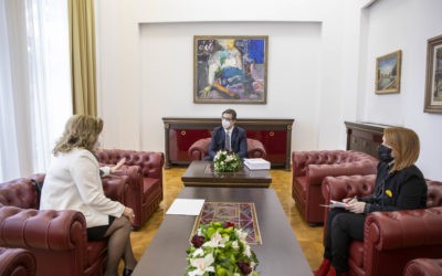 Средба на претседателот Пендаровски со Гордана Кожуваровска, претседателка на Републичкиот совет за безбедност на сообраќајот на патиштата