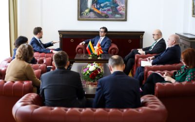 Претседателот Пендаровски го прими министерот за надворешни работи на Литванија, Габриелиус Ландсбергис