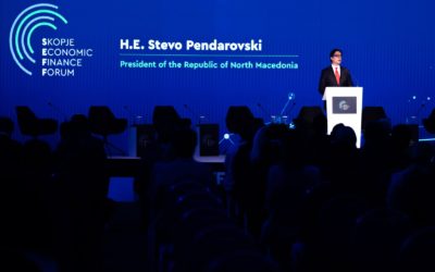 Претседателот Пендаровски се обрати на втората годишна конференција „Скопје економски и финансиски форум“