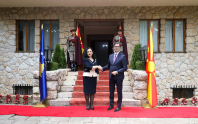 Билатерална средба на претседателот Пендаровски со претседателката на Косово, Вјоса Османи