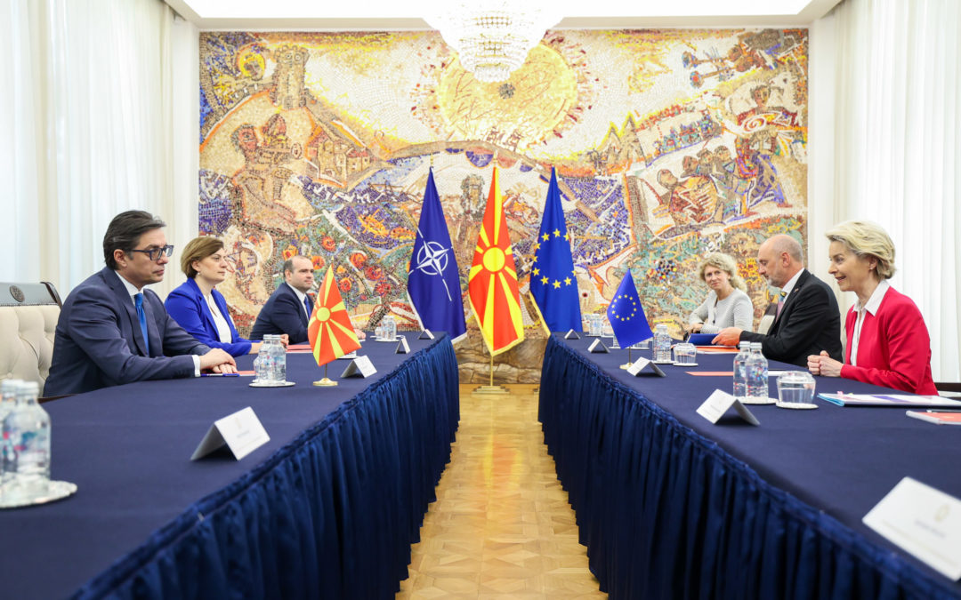 Средба на претседателот Пендаровски со претседателката на Европската Комисија, Урсула фон дер Лајен