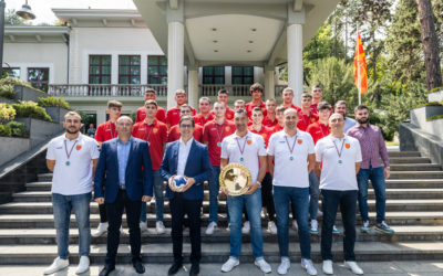 President Pendarovski receives handball cadets after the EHF Championship triumph in Latvia