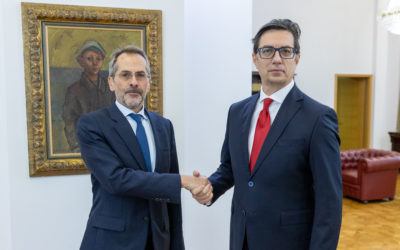Проштална средба на претседателот Пендаровски со грчкиот амбасадор, Русос Кундурос