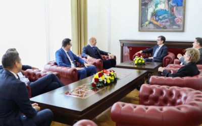 President Pendarovski meets with Josip Varvodic, Vice-President of the European Swimming Federation and member of the board of the World Swimming Federation