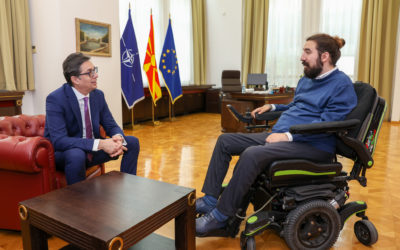 President Pendarovski meets with Teodor Bogoevski, a person with a disability