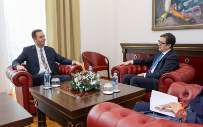 Претседателот Пендаровски го прими Глаук Коњуфца, претседател на Парламентот на Република Косово