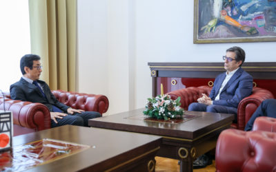 Проштална средба на претседателот Пендаровски со јапонскиот амбасадор Хиронори Сaвада