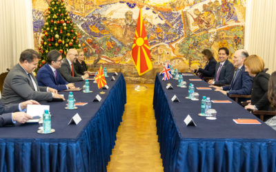 Средба на претседателот Пендаровски со Лео Докерти, министер за Европа на Обединетото Кралство