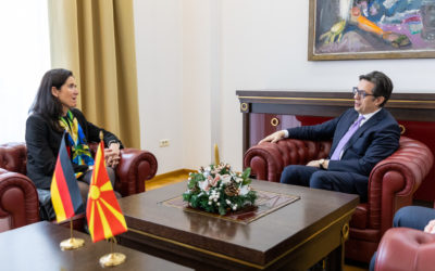 Проштална средба на претседателот Пендаровски со германската амбасадорка Холштајн