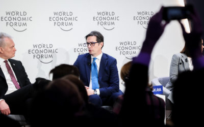 Presidenti Pendarovski mori pjesë në sesionin në panelin “Në mbrojtje të Evropës” në Forumin botëror ekonomik në Davos