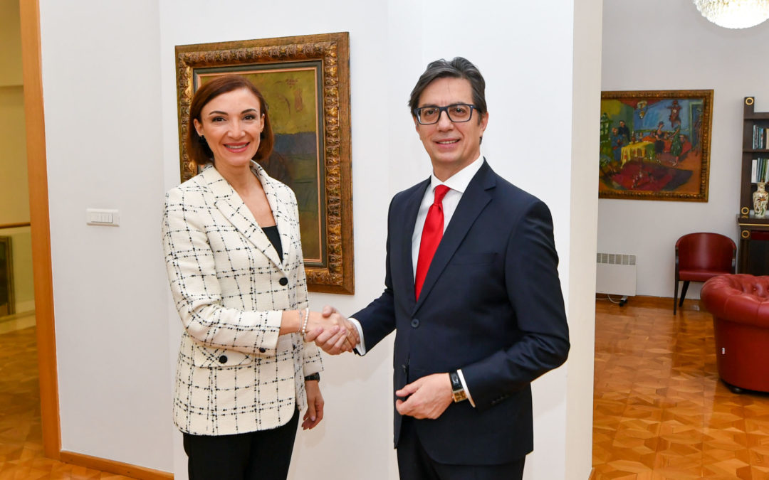 Проштална средба на претседателот Пендаровски со грузиската амбасадорка Лилуашвили