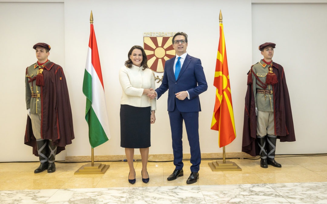 Start of the official visit: President Pendarovski welcomes Hungarian President Katalin Novak