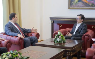 Средба на претседателот Пендаровски со претседателот на Партијата за движење на Турците, Енес Ибрахим