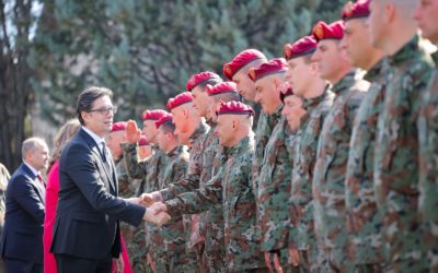 President Pendarovski attends the event honoring the army members engaged after the earthquake in Turkiye