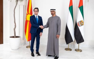 Средба на претседателот Пендаровски со претседателот на Обединетите Арапски Емирати, Шеик Мохамед бин Зајед бин Султан Ал Нахјан