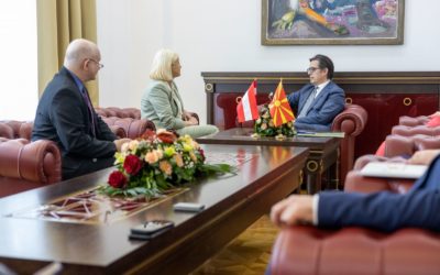 President Pendarovski meets with the Federal Minister of Defense of the Republic of Austria, Claudia Tanner