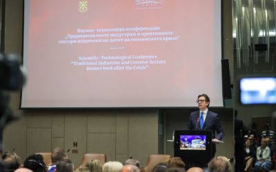 Обраќање на претседателот Пендаровски на научно-технолошка конференција „Традиционалните индустрии и креативните сектори испречени на патот на економската криза“