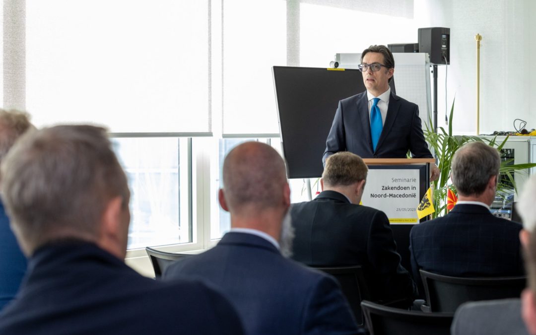 President Pendarovski addresses Belgian businessmen at the Flanders Investment and Trade Agency (FIT) in Brussels