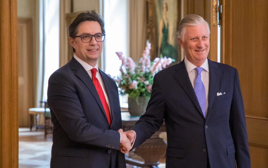 President Pendarovski at an audience with King Philippe of the Belgians