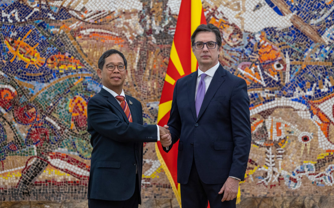 President Pendarovski receives the credentials of the newly appointed Ambassador of the Kingdom of Thailand, Apirat Sugondhabhirom