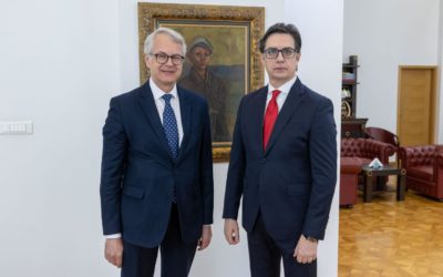 Проштална средба на претседателот Пендаровски со финскиот амбасадор Лахдевирта
