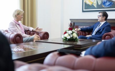 Takimi i Presidentit Pendarovski me Angelina Ajhorst, drejtoreshën e Shërbimit evropian për punë të jashtme