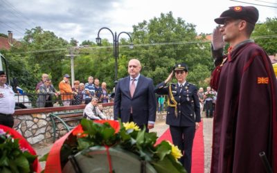 A delegation from the President’s Office paid tribute to the eight army reservists who died at Ljubotenski Bachila