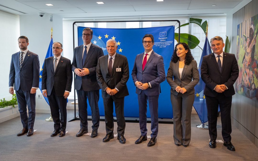 Working meeting of President Pendarovski with the Vice President of the European Commission Josep Borrell and leaders from the region in New York