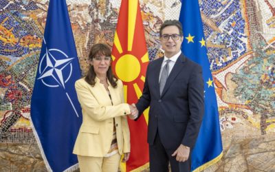 Meeting of President Pendarovski with the Portuguese Minister of Defense Maria Helena Carreiras